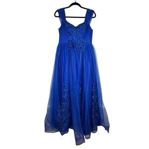 Tulle Blue Dress Lace Bodice and Hem Balletcore Fairycore Off Shoulder NWT